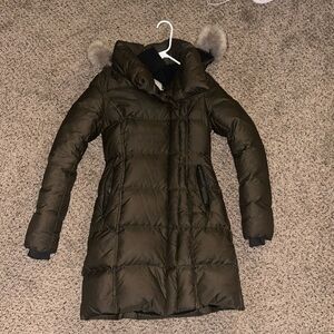 Soia & kyo down hooded coyote fur puffer coat size XXS